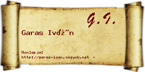Garas Iván névjegykártya